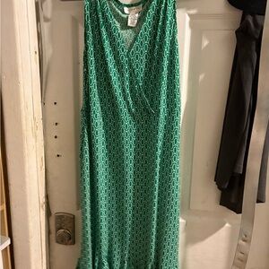 London Style Teal Patterned Maxi Dress